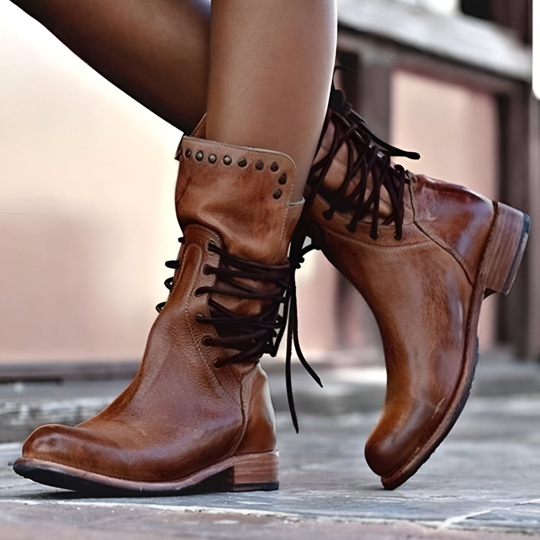 Charlotte™ - Vegan Leather Comfortable Lace Boots