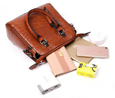 Helda™ - 4-Piece Modern Leather Bag Set