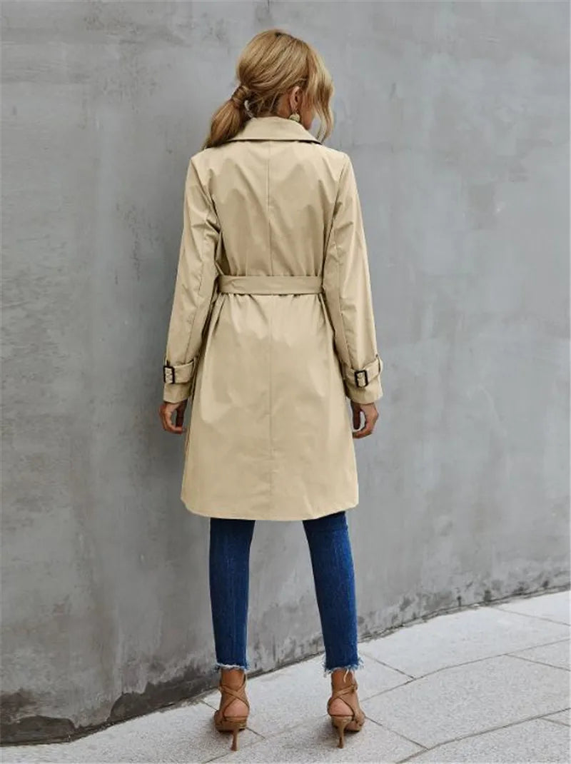 Sophia™ - Elegent Comfortable Lapel Neck Trenchcoat