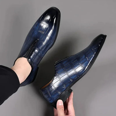 George™ - Stylish Stone Pattern Slip-on Leather Loafers