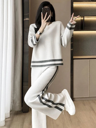 Aurora™ - Comfortable Loose Casual Striped Long Sleeved Tracksuit Set