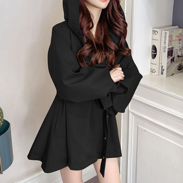 Grace™ - Comfortable Loose Sleeve Lace-up Hooded Trench Coat