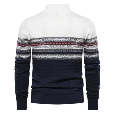 Samuel™ - Stylish Fair Isle Half Zip Sweater