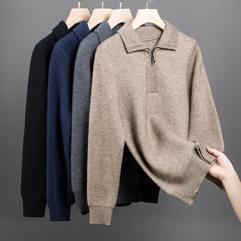 Harry™ - Soft Warm Cashmere Quarter Zip Sweater