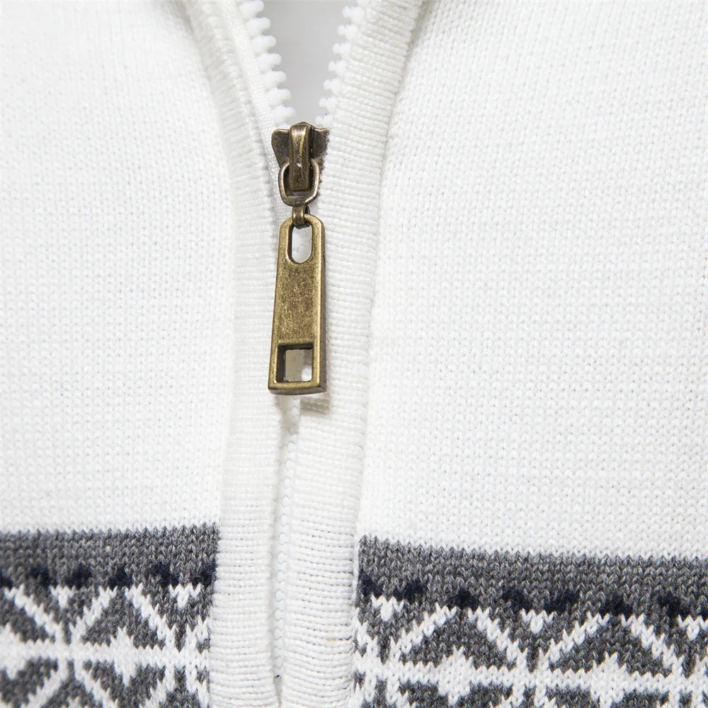 Samuel™ - Stylish Fair Isle Half Zip Sweater