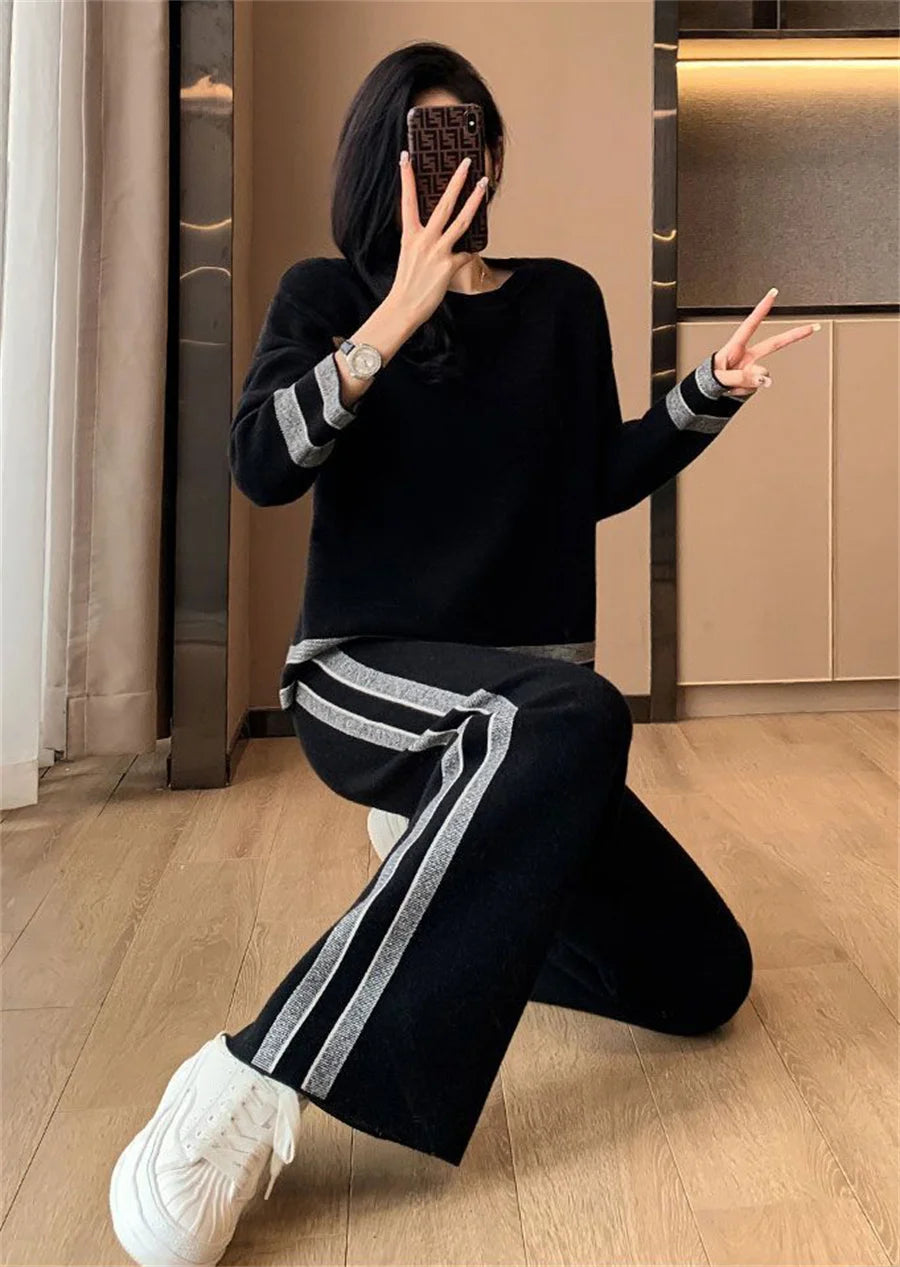 Aurora™ - Comfortable Loose Casual Striped Long Sleeved Tracksuit Set