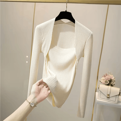 Amelia™ - Soft Warm Square Collar Knitted Sweater