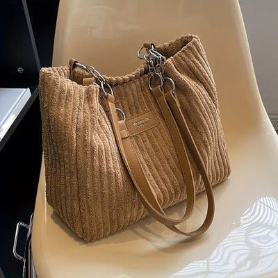 Mia™ - Elegant Corduroy Tote Bag