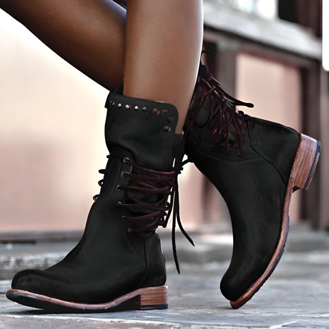 Charlotte™ - Vegan Leather Comfortable Lace Boots