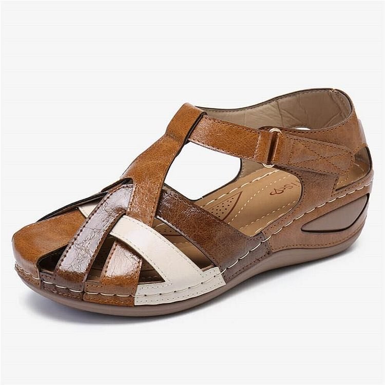 Evie™ - Adjustable Orthopedic Leather Wedge Sandals