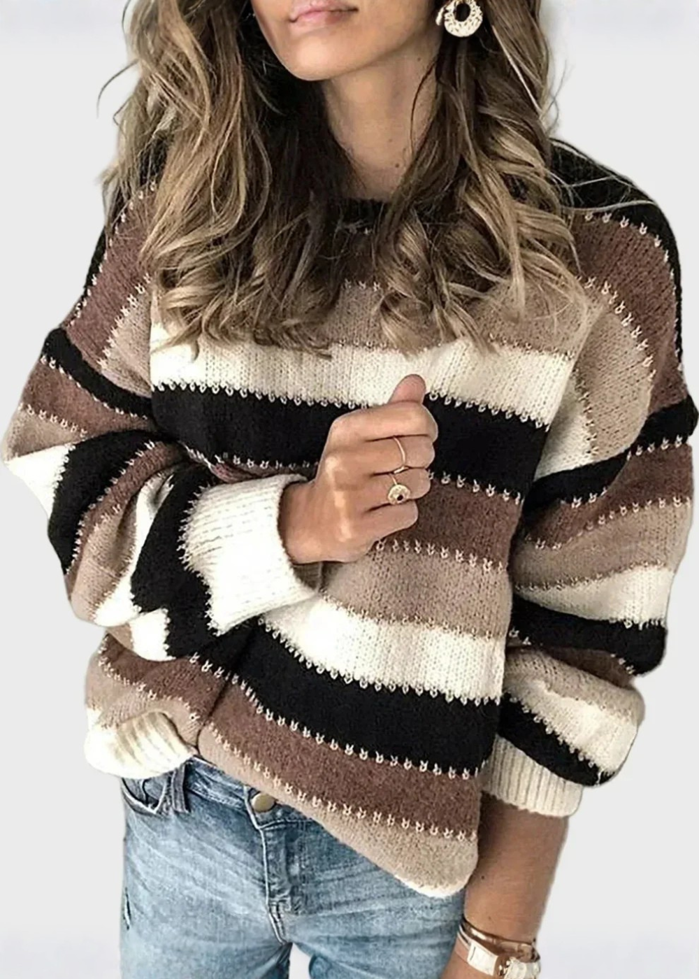 Ara | Sweter z Golfem w Paski