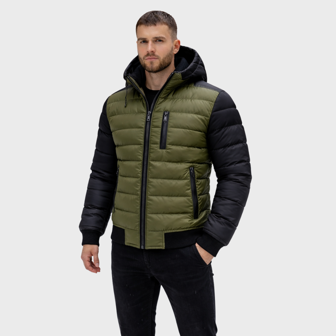 Roveri™ | Męska pikowana kurtka z zamkiem błyskawicznym