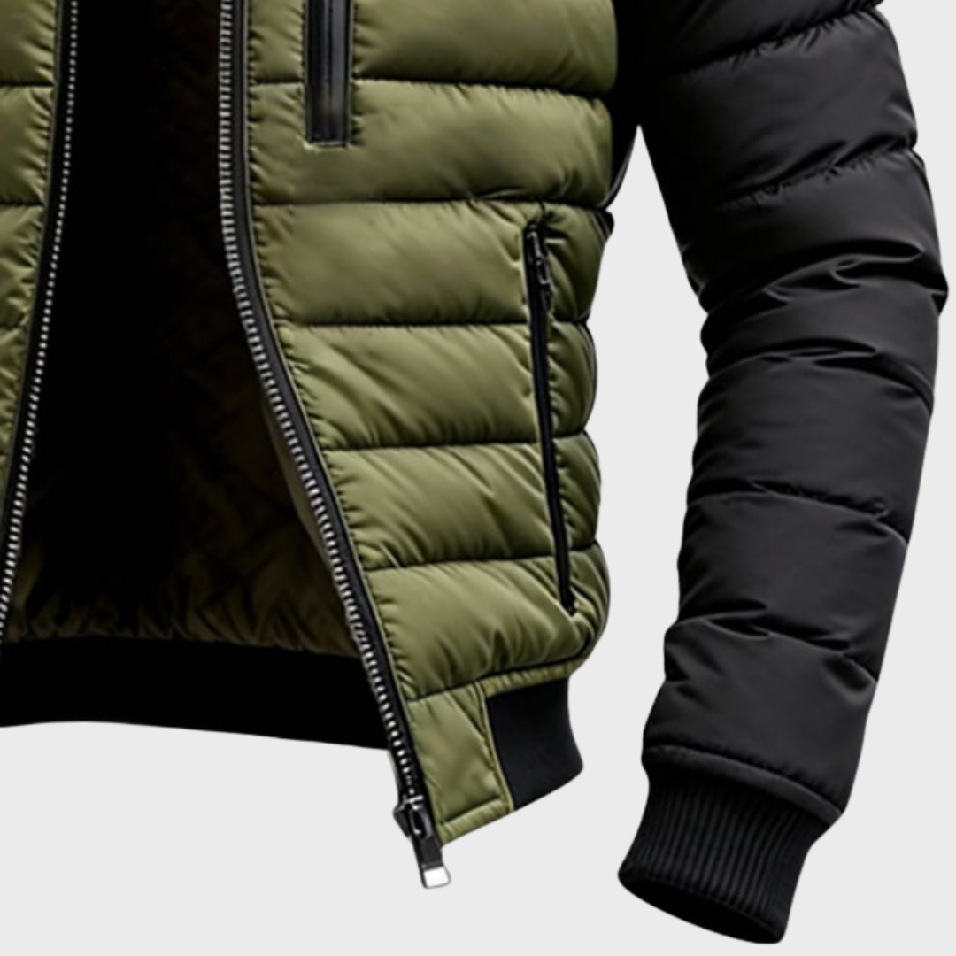 Roveri™ | Męska pikowana kurtka z zamkiem błyskawicznym