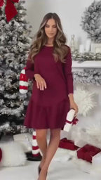 Zofia | Elegancka sukienka o luźnym kroju z długim rękawem